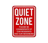 Quiet Please Signs, Quiet Zone Please be Considerate of Our Residents and Our Neighbors Tin Do Not Disturb Sign Aluminum Metal Sign 8X12 Inches