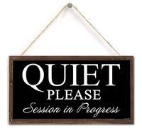 Quiet Please Treatment in Progress 10 X 5 Inch Do Not Disturb Hanging Wall Door Salon or Commerical Use，for Office Sign Plaque Gift (US-G101)