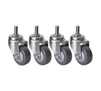 Quiet Polyurethane Wheels M12×25mm Threaded Caster Set of 4 Ø6m 75mm 100mm Industrial Transport Wheels with Brake Replacement for Trolleys & Workbenches 210KG Load Capacity