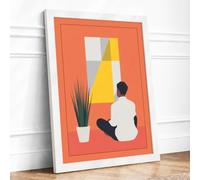 Quiet Reflection Indoors Modern Framed Wall Art Print A2 (59.4×42cm)