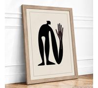 Quiet Reflection Minimalist Framed Wall Art Print A1 Oak