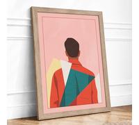 Quiet Reflection Modern Framed Wall Art Print A1 (84.1×59.4cm) Oak, Wall Decor for Living Room, Bedroom, Office & Home, Ready to Hang, Art Gift