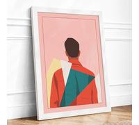Quiet Reflection Modern Framed Wall Art Print A4 (29.7×21cm) White, Wall Decor for Living Room, Bedroom, Office & Home, Ready to Hang, Art Gift