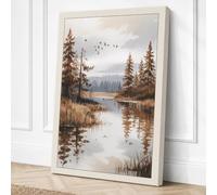 Quiet River Retreat Canvas Wall Art Print 18x12 Inch (46 x 30 cm)