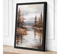 Quiet River Retreat Canvas Wall Art Print 18x12 Inch (46 x 30 cm)