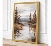 Quiet River Retreat Canvas Wall Art Print 24x16 Inch (61 x 41 cm)