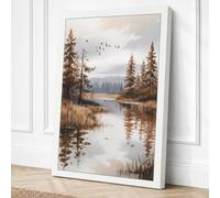 Quiet River Retreat Canvas Wall Art Print 24x16 Inch (61 x 41 cm)