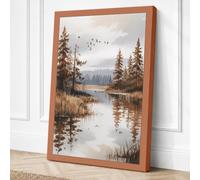 Quiet River Retreat Canvas Wall Art Print 30x20 Inch (76 x 51 cm)