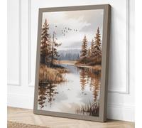Quiet River Retreat Canvas Wall Art Print 30x20 Inch (76 x 51 cm)