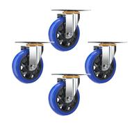 Quiet Rubber Cs 4” & 5” Set of 4 Swivel Wheels with Double Bearings for DIY Workbenches & Furniture Heavy-Duty Replacement C Rollers for Easy Mobility
