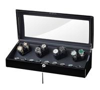 Quiet Running Motor Watch Case 8 Watches +9 Storage Watches Display Box Watch Winders for Automatic Watches for Father Husband Boss(Black)
