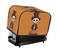 Quiet Skeleton Toaster Cover 2 Slice, Waterproof Bread Machine Covers with Pockets Universal Size Kitchen Small Appliance Cover with Handle, Dust and Fingerprint Protection
