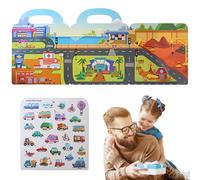 Quiet Sticker Book, Children's Reusable Sticker Book, Residual Quiet Books, Waterproof, Foldable Necessary Decoration, Early Learning Tool for 3+ with the Handle for Nursery