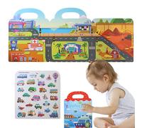 Quiet Sticker Book, Kids Reusable Sticker Book - Waterproof Quiet Paper | Necessity Decoration with Handle, Foldable Early Education Instrument for Education for Age 3+ for Hei