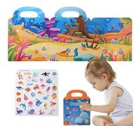 Quiet Sticker Book - Waterproof Portable Puzzle Paper,Necessity Decoration With Handle, Foldable Early Education Learning Tool For Age 3+ For Home Travel