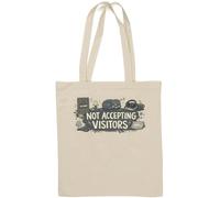 Quiet Time No Visitors Allowed Sign Natural Cotton Tote Bag White