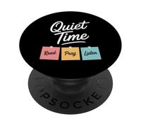 Quiet Time Read Pray Listen Christian Devotional PopSockets Adhesive PopGrip