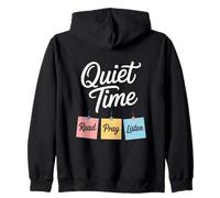 Quiet Time Read Pray Listen Christian Devotional Zip Hoodie