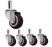 Quiet TPR Rubber Casters 5 Pack 38mm M11 Shaft 50mm (2") Wheel 150kg Load Capacity Perfect for Office Chairs & Desk Furniture Smooth Rolling & Durable