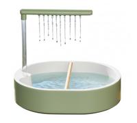 Quiet Water Pump Parrot Bath with 3 Spray Modes Low Voltage Safe - Bird Shower for Cage Gray-green