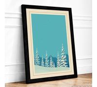 Quiet Winter Trees Scandinavian Framed Wall Art Print A1 (84.1×59.4cm) Black, Wall Decor for Living Room, Bedroom, Office & Home, Ready to Hang, Art Gift