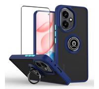 QUIETIP Case Compatible with Honor 400 with Screen Protector,TPU + Hard PC Magnetic Ring Car Mount Stand Cover,Blue