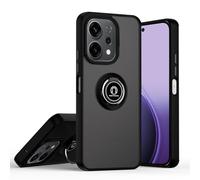 QUIETIP Case Compatible with Oppo Reno 14 with Screen Protector,TPU + Hard PC Magnetic Ring Car Mount Stand Cover,Black