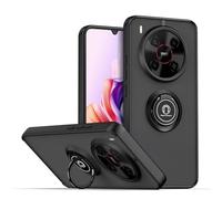 QUIETIP Case Compatible with ZTE Blade V70 Max with Screen Protector,TPU + Hard PC Magnetic Ring Car Mount Stand Cover,Black
