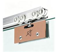 Quietly Sliding Glass Door Track with 8-Roller System, Glass Bypass Door Rail and Hardware Kit, Single Door Aluminum Guide Hardware for Shower(Rose Gold,300cm/118.1in)