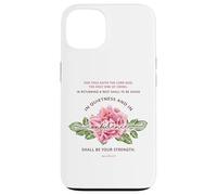 Quietness & Confidence - Floral Christian Bible Verse Case for iPhone 13