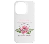 Quietness & Confidence - Floral Christian Bible Verse Case for iPhone 14 Pro