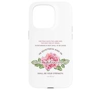 Quietness & Confidence - Floral Christian Bible Verse Case for iPhone 15 Pro