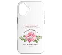Quietness & Confidence - Floral Christian Bible Verse Case for iPhone 16