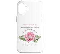 Quietness & Confidence - Floral Christian Bible Verse Case for iPhone 16 Plus