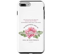 Quietness & Confidence - Floral Christian Bible Verse Case for iPhone 7 Plus/8 Plus