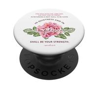Quietness & Confidence - Floral Christian Bible Verse PopSockets Adhesive PopGrip