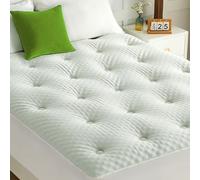 QUIETSEA Reversible California King Mattress Topper Memory Foam, Bamboo Viscose Egg Crate Mattress Pad Cal King, Noiseless Waterproof Mattress Cover with Deep Pocket Stretches up to 21", 72" x 84"