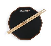 QuigBeats Drum Pad & Premium Drum Sticks, Silent Drum Practice Pad with Pitch Matched 5A Drumsticks, 12 Inch Single Side Practice Drum Pad - Walnut Pad&5A-A