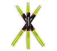 QuigBeats Drum Sticks, Hickory 5A Drumsticks, Drumsticks for Adults & Kids 5A 3 Pairs - Green