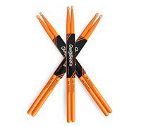 QuigBeats Drum Sticks, Hickory 5A Drumsticks, Drumsticks for Adults & Kids 5A 3 Pairs- Orange