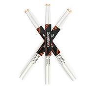 QuigBeats Drum Sticks, Hickory 5A Drumsticks, Drumsticks for Adults & Kids 5A 3 Pairs - White