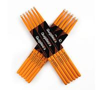 QuigBeats Drum Sticks, Hickory 5A Drumsticks, Drumsticks for Adults & Kids 5A 6 Pairs- Orange