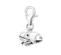 Quiges 925 Sterling Silver 3D Frog Lobster Clasp Charm Clip on Pendant