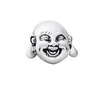 Quiges 925 Sterling Silver 3D Happy Laughing Chinese Buddha Face Bead Charm