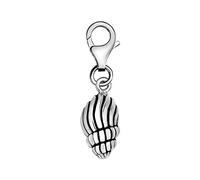 Quiges 925 Sterling Silver 3D Ocean Sea Shell Lobster Clasp Charm Clip on Pendant