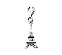 Quiges 925 Sterling Silver Paris Eiffel Tower Lobster Clasp Charm Clip on Pendant