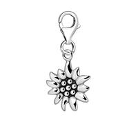 Quiges 925 Sterling Silver Sunflower Lobster Clasp Charm Clip on Pendant
