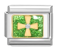 Quiges - 9mm Italian Style Charm Link Module Stainless Steel Cross for Italian Style Bracelets