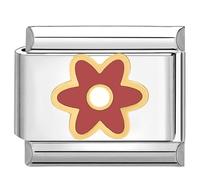 Quiges - 9mm Italian Style Charm Link Module Stainless Steel Flower for Italian Style Bracelets