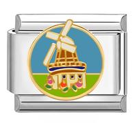 Quiges - 9mm Italian Style Charm Link Module Stainless Steel for Italian Style Bracelets